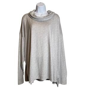 Softies Woman's Heather Gray Cowl Neck Long Sleeve Tunic Top Size 3XL Comfy Cozy